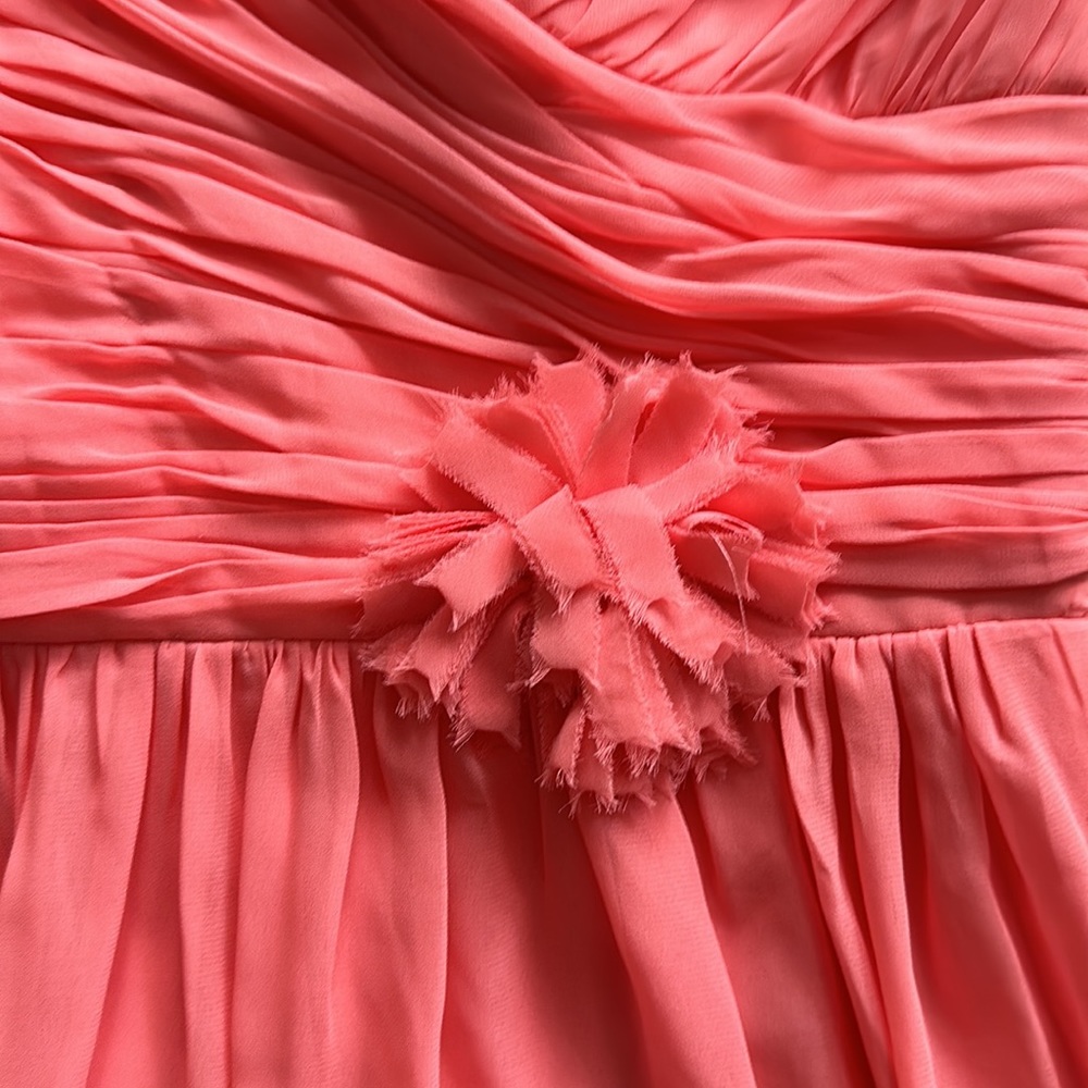 🎉🎉HP🎉🎉After six coral strapless chiffon dress. Size 10. - Picture 2 of 5